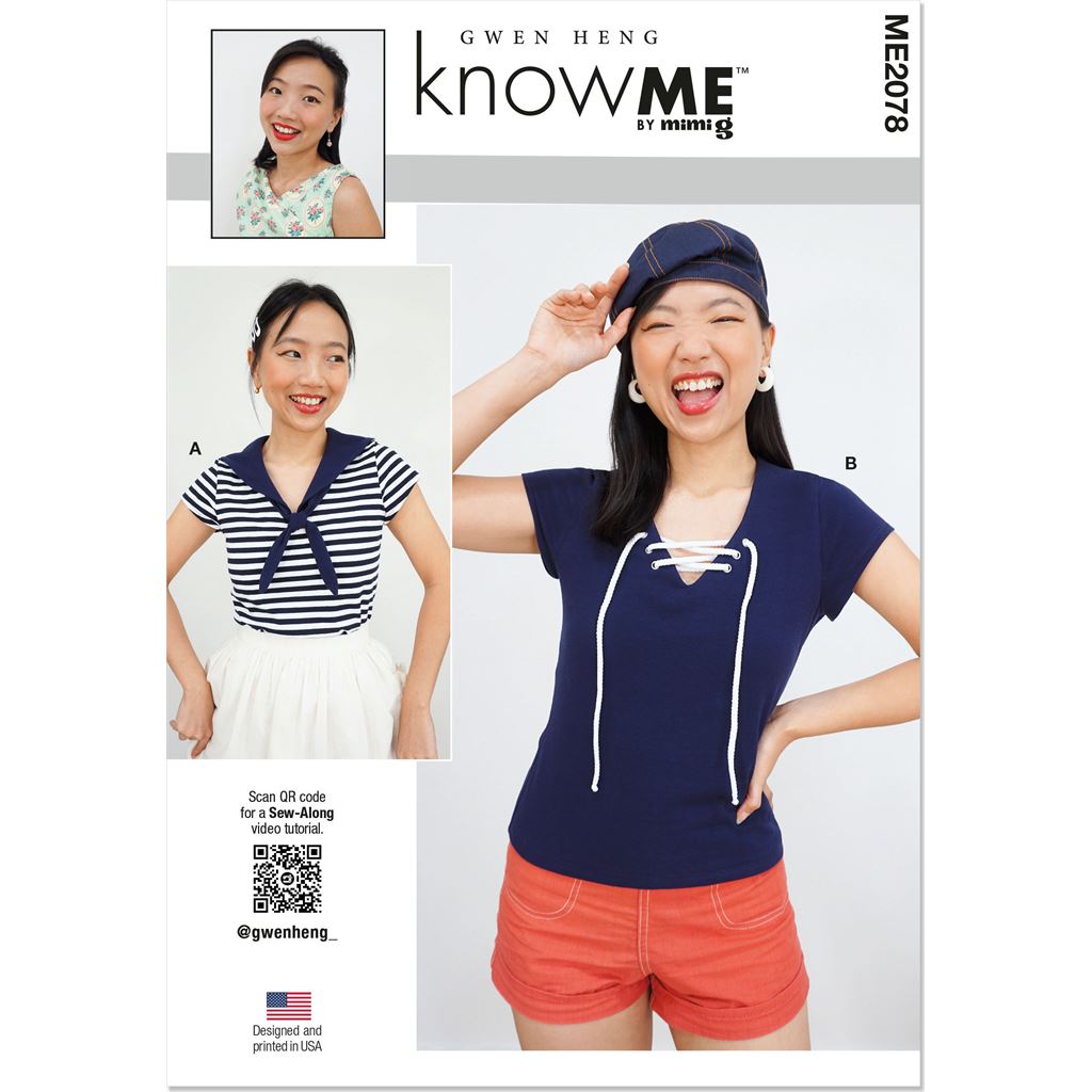 Know Me Pattern ME2078 Misses Knit Tops by Gwen Heng 2078 Image 1 From Patternsandplains.com