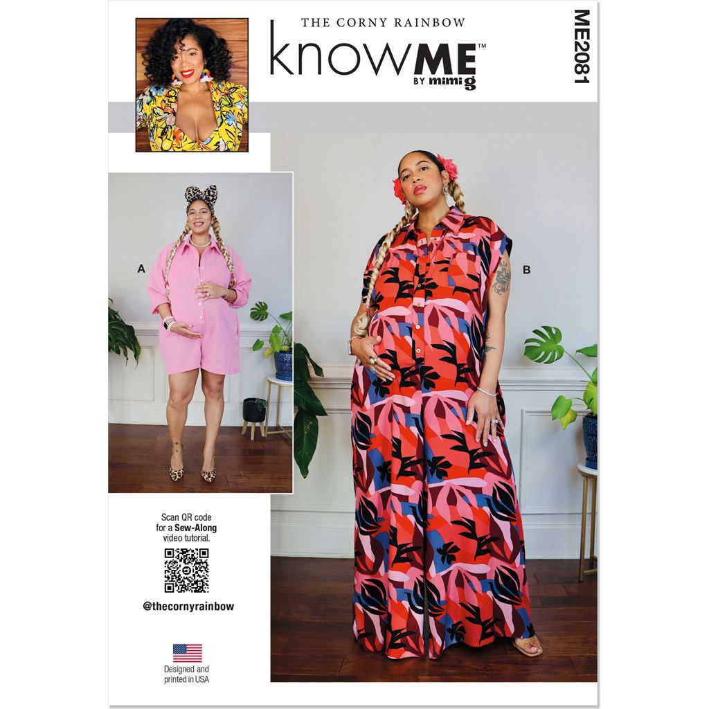 Know Me Pattern ME2081 Misses Maternity Romper and Jumpsuit by The Corny Rainbow 2081 Image 1 From Patternsandplains.com