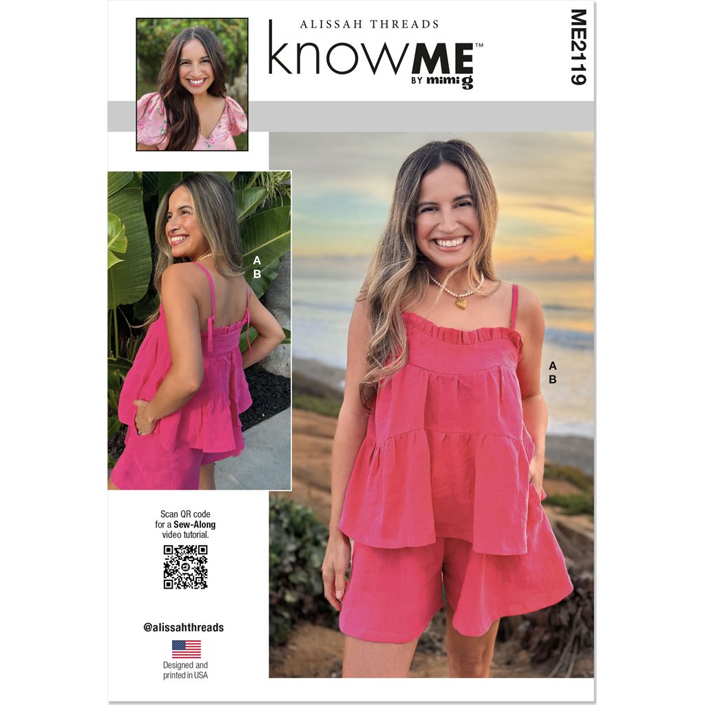 Know Me Pattern ME2119 Misses Top and Shorts by Alissah Threads 2119 Image 1 From Patternsandplains.com