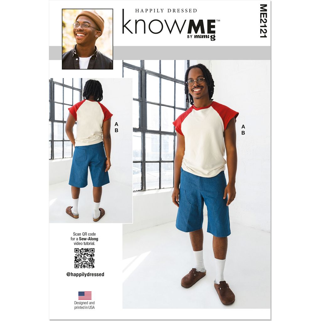 Know Me Pattern ME2121 Mens T Shirt and Shorts by Happily Dressed 2121 Image 1 From Patternsandplains.com