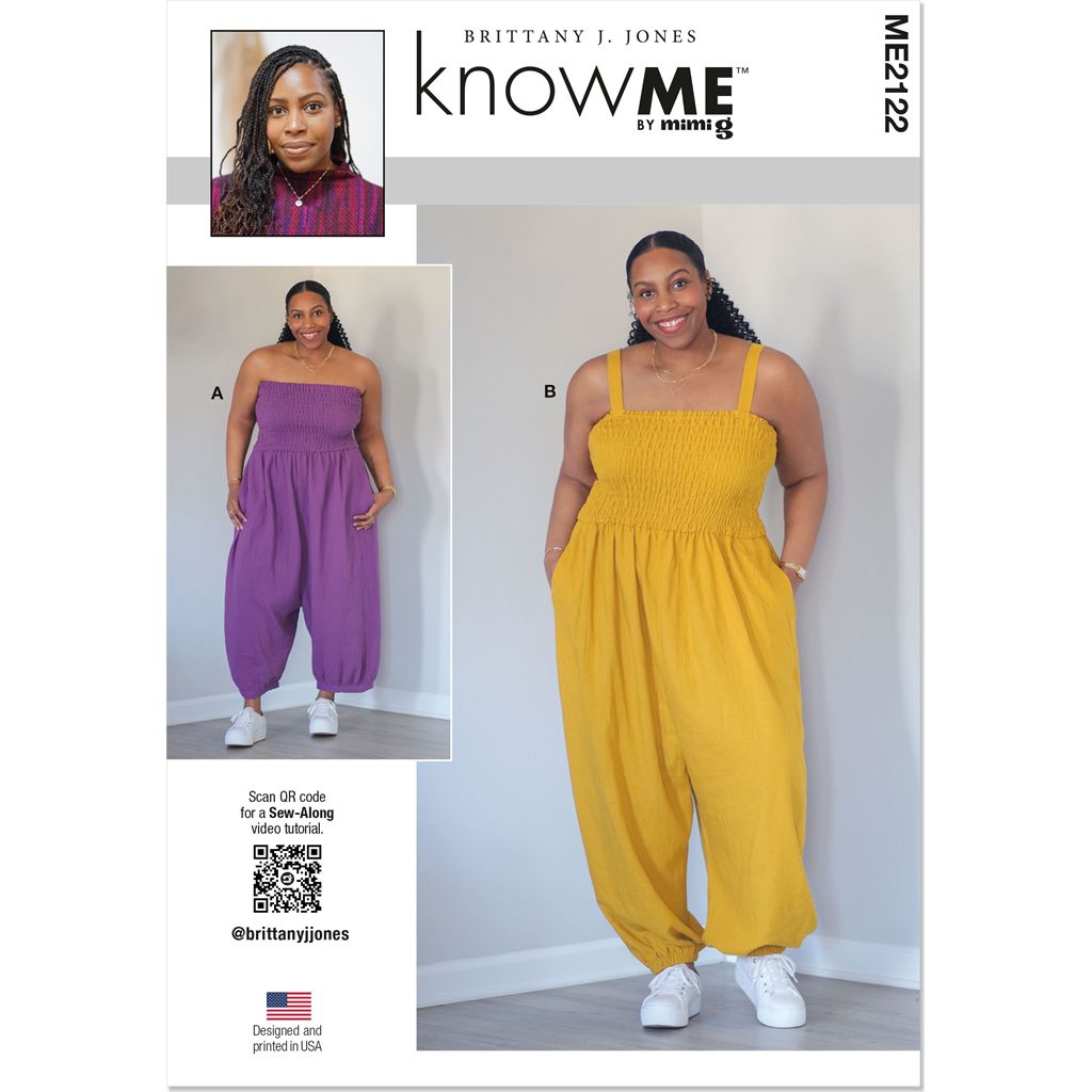 Know Me Pattern ME2122 Misses Jumpsuit in Two Lengths by Brittany J. Jones 2122 Image 1 From Patternsandplains.com