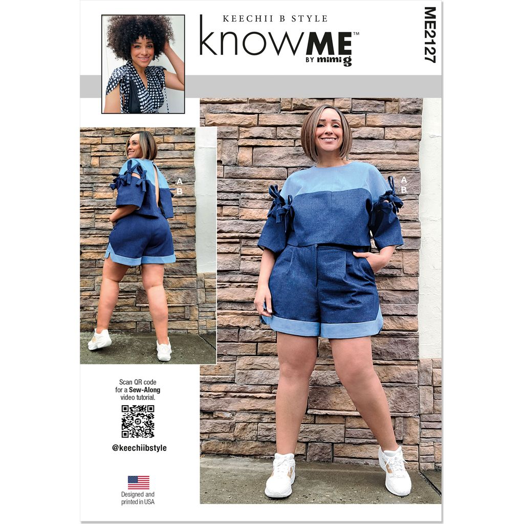 Know Me Pattern ME2127 Misses and Womens Top with Detachable Sleeves and Shorts by Keechii B Style 2127 Image 1 From Patternsandplains.com