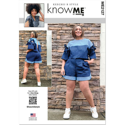 Know Me Pattern ME2127 Misses and Womens Top with Detachable Sleeves and Shorts by Keechii B Style 2127 Image 1 From Patternsandplains.com
