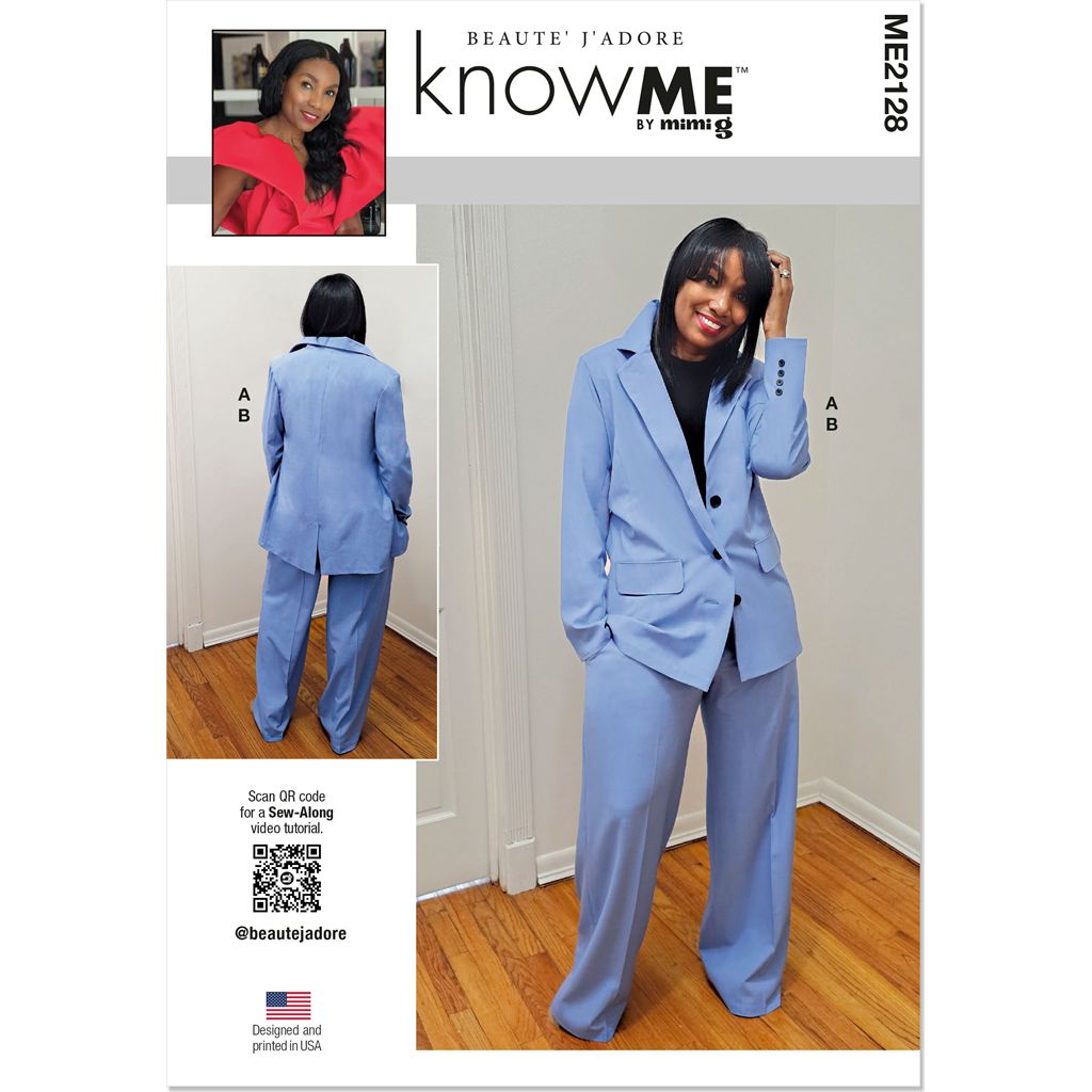 Know Me Pattern ME2128 Misses Jacket and Pants by Beaute Jadore 2128 Image 1 From Patternsandplains.com