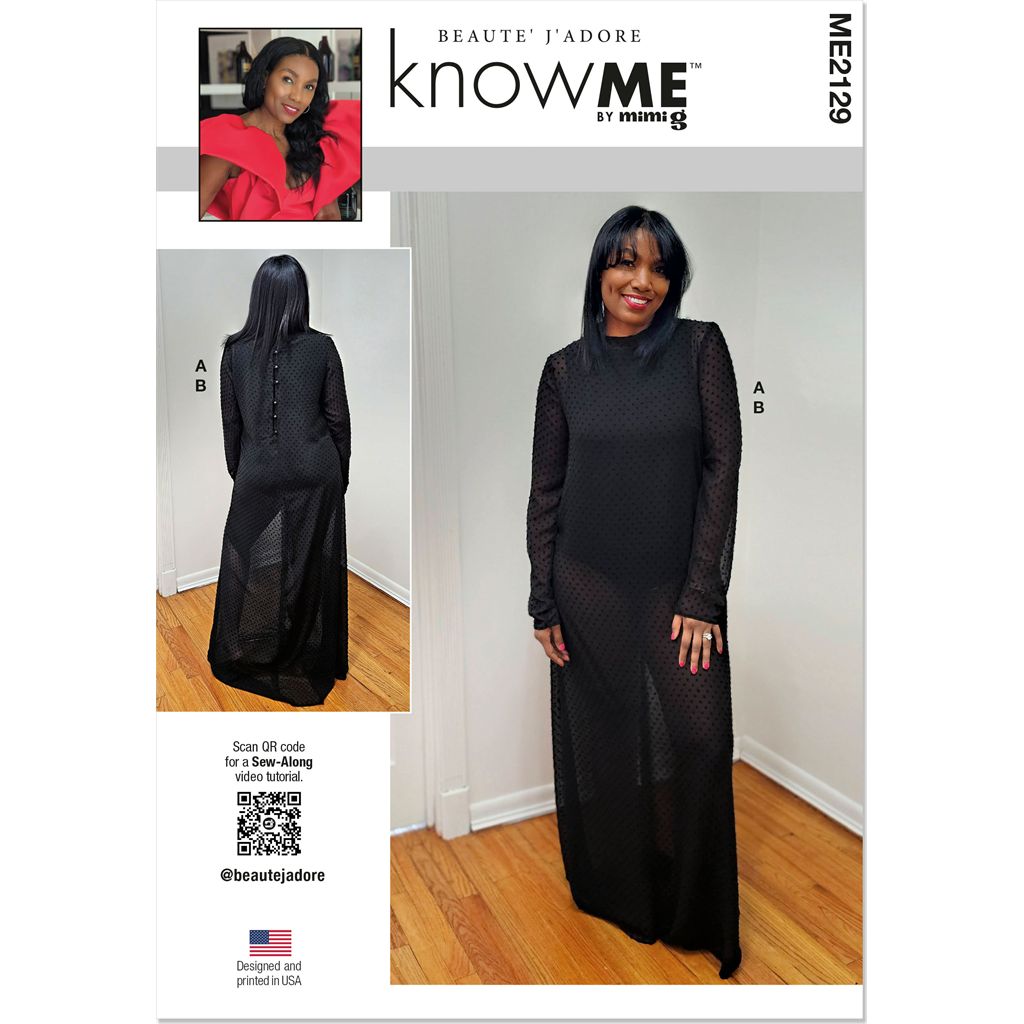 Know Me Pattern ME2129 Misses Bodysuit and Dress by Beaute Jadore 2129 Image 1 From Patternsandplains.com