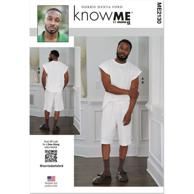 Know Me Pattern ME2130 Mens Knit Top and Shorts by Norris D nta Ford 2130 Image 1 From Patternsandplains.com