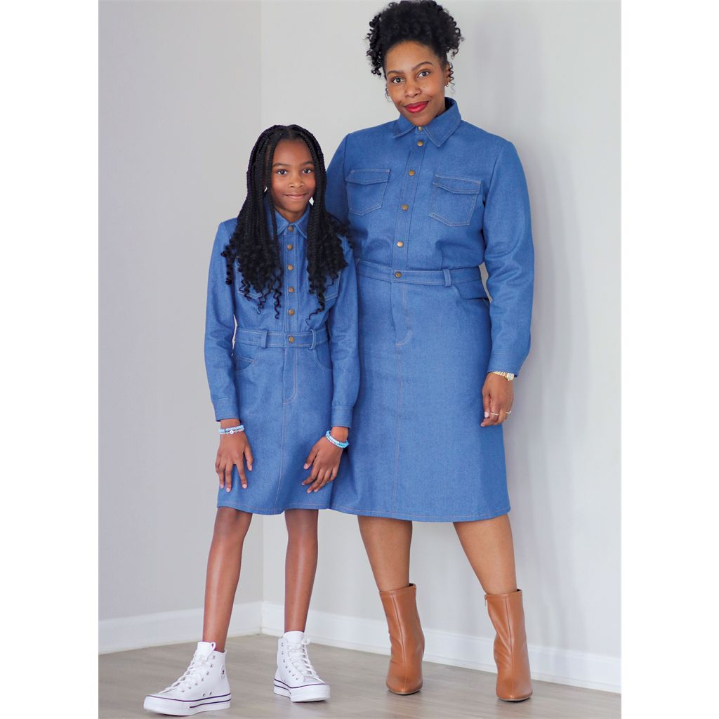 Know Me Pattern ME2133 Girls and Misses Denim Dress by Brittany J. Jones 2133 Image 2 From Patternsandplains.com