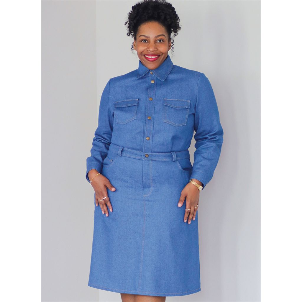 Know Me Pattern ME2133 Girls and Misses Denim Dress by Brittany J. Jones 2133 Image 4 From Patternsandplains.com