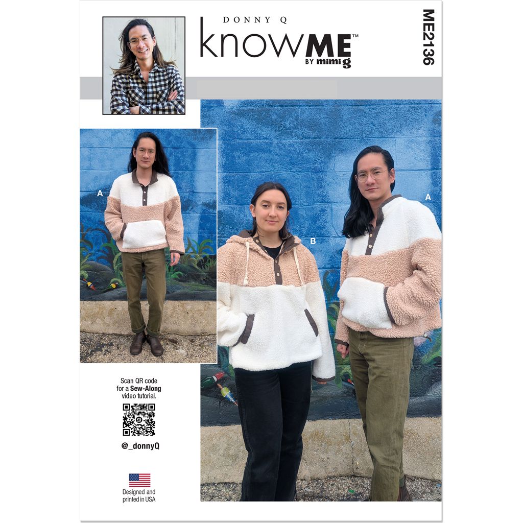 Know Me Pattern ME2136 Unisex Contrast Jackets by Donny Q 2136 Image 1 From Patternsandplains.com