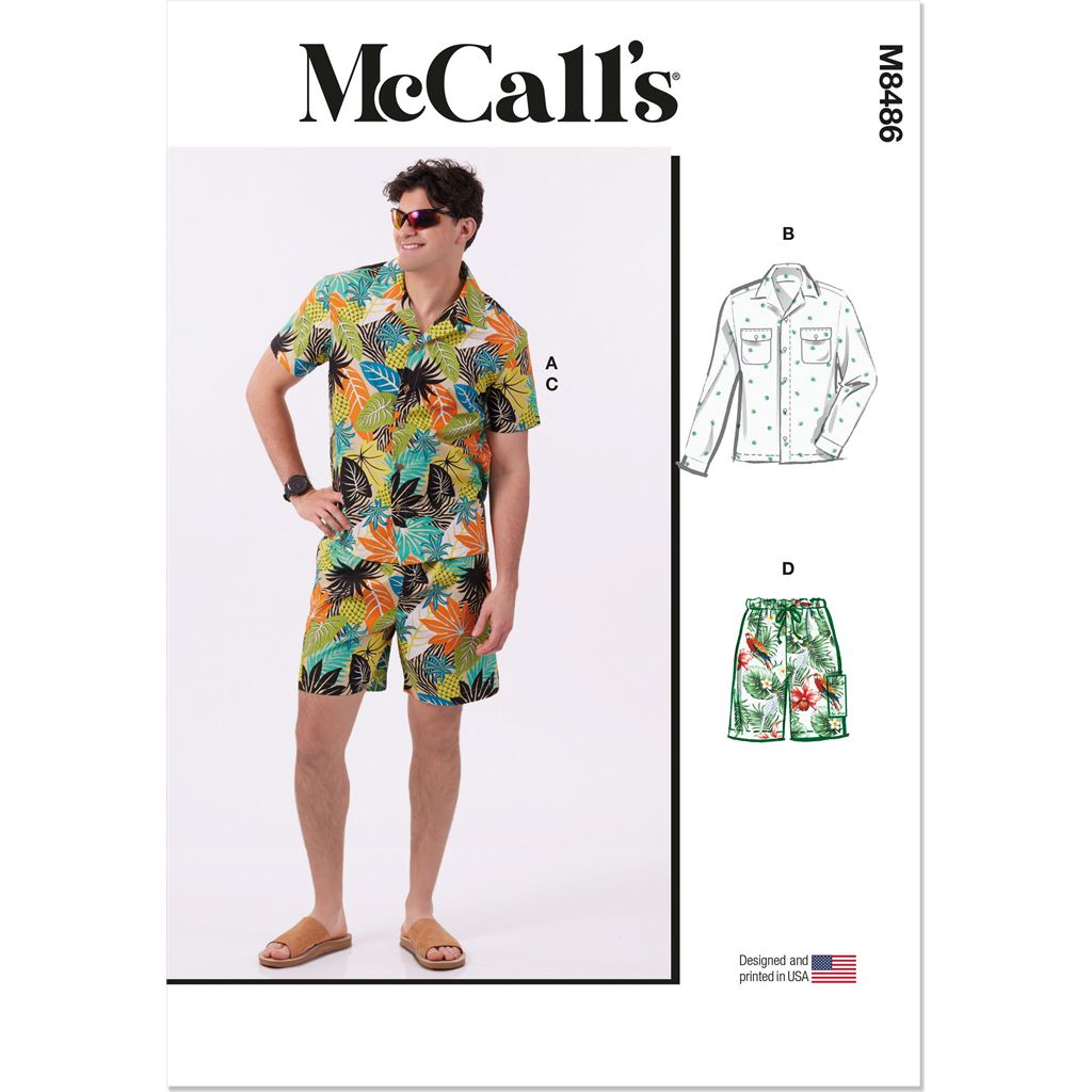 McCall's Pattern M8486 Mens Shirts and Shorts 8486 Image 1 From Patternsandplains.com