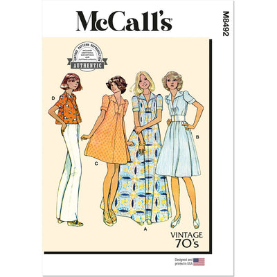 McCall's Pattern M8492 Misses Dress or Top 8492 Image 1 From Patternsandplains.com