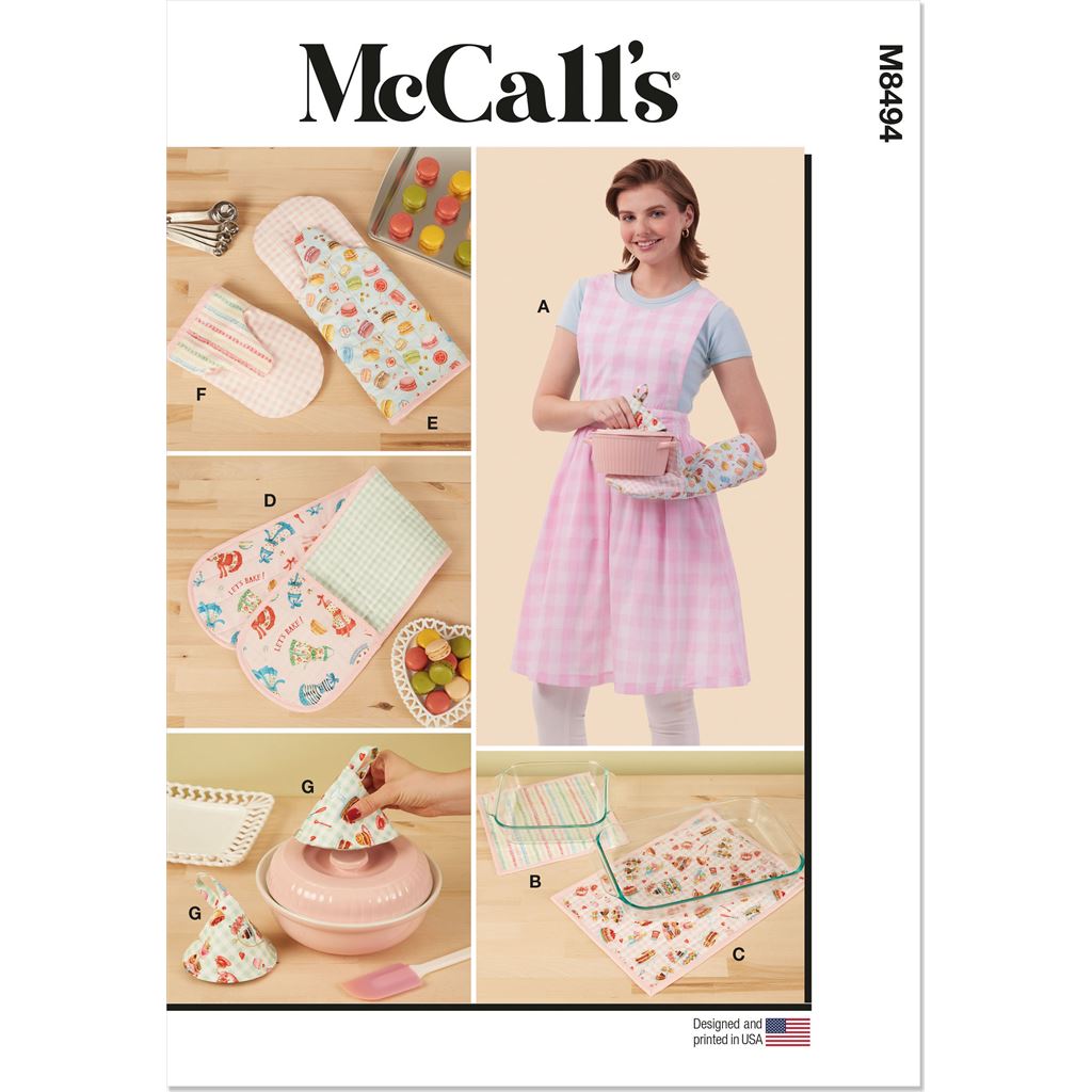 McCall's Pattern M8494 Misses Apron and Kitchen Accessories 8494 Image 1 From Patternsandplains.com