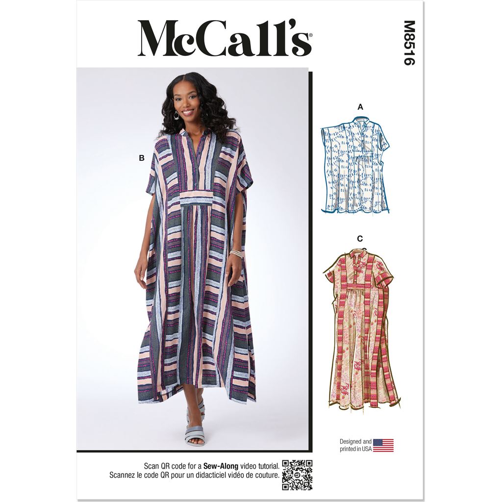 McCall's Pattern M8516 Misses Caftan in Two Lengths 8516 Image 1 From Patternsandplains.com