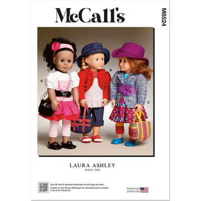 McCall's Pattern M8524 18 Doll Clothes by Laura Ashley 8524 Image 1 From Patternsandplains.com