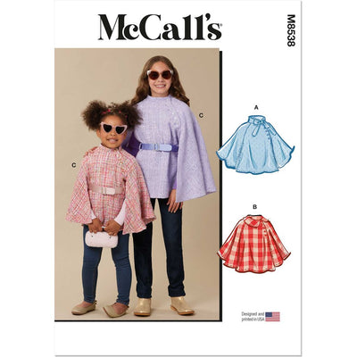 McCall's Pattern M8538 Childrens and Girls Capes 8538 Image 1 From Patternsandplains.com