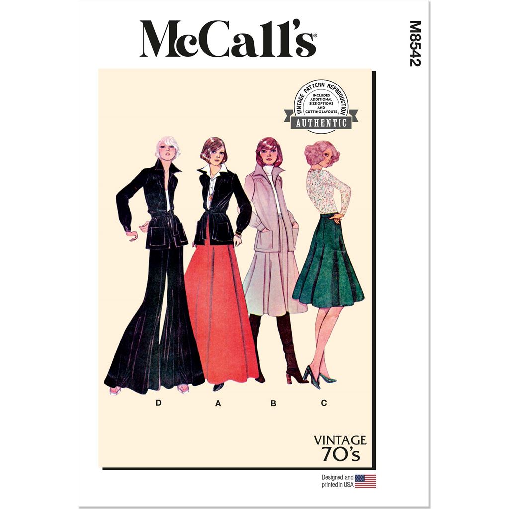 McCall's Pattern M8542 Misses Jacket Skirt and Pants 8542 Image 1 From Patternsandplains.com