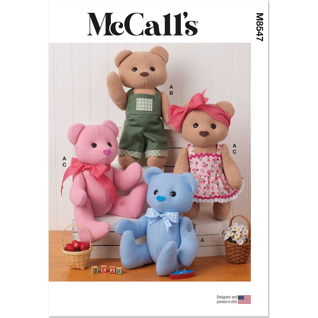 McCall's Pattern M8547 Button Jointed Bear with Clothes 8547 Image 1 From Patternsandplains.com