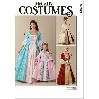 McCall's Pattern M8549 Childrens and Misses Princess Costume 8549 Image 1 From Patternsandplains.com