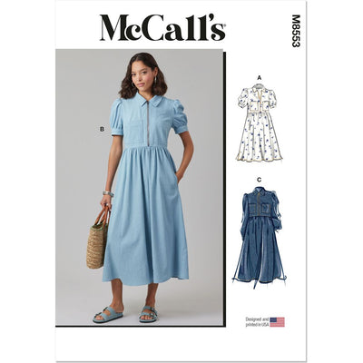 McCall's Pattern M8553 Misses Dress with Sleeve and Length Variations 8553 Image 1 From Patternsandplains.com