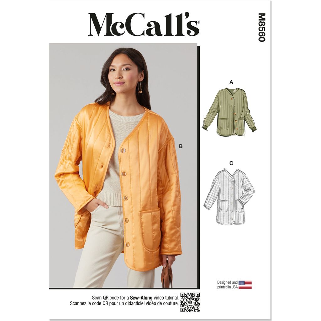 McCall's Pattern M8560 Misses Jacket with Sleeve and Length Variations 8560 Image 1 From Patternsandplains.com