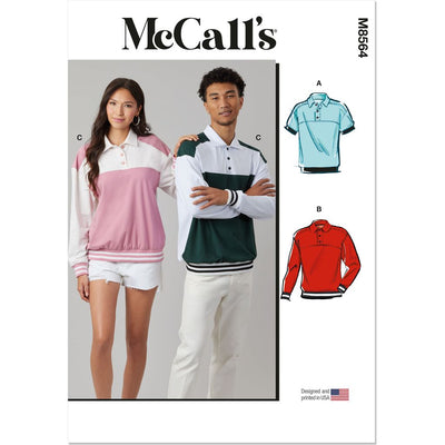 McCall's Pattern M8564 Unisex Knit Pullover Tops 8564 Image 1 From Patternsandplains.com