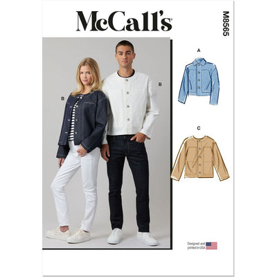 McCall's Pattern M8565 Unisex Jacket with Collar Variations 8565 Image 1 From Patternsandplains.com