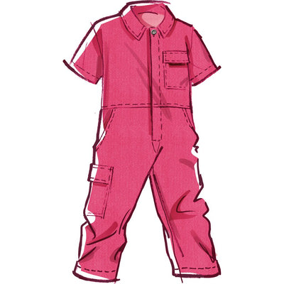 McCall's Pattern M8567 Childrens Jumpsuit with Sleeve Variations 8567 Image 3 From Patternsandplains.com