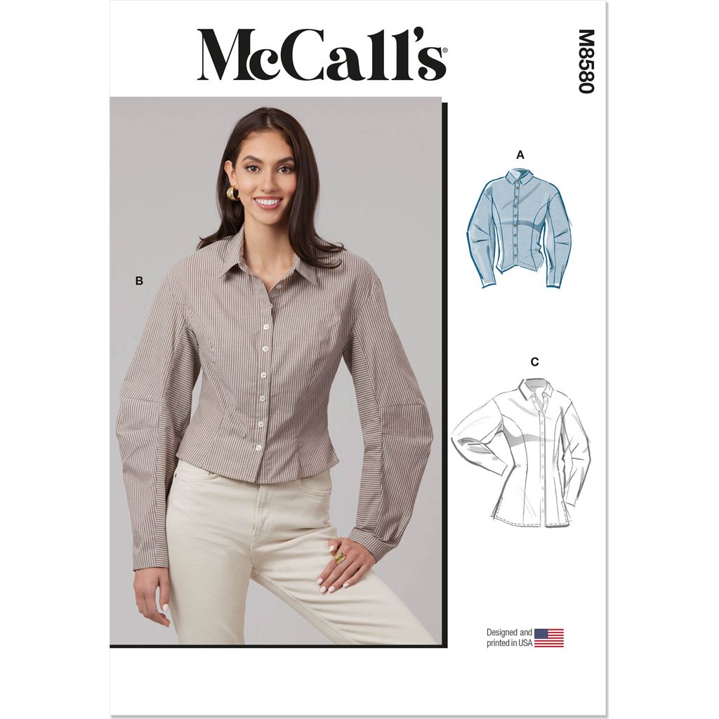 McCall's Pattern M8580 Misses Shirt in Two Lengths 8580 Image 1 From Patternsandplains.com