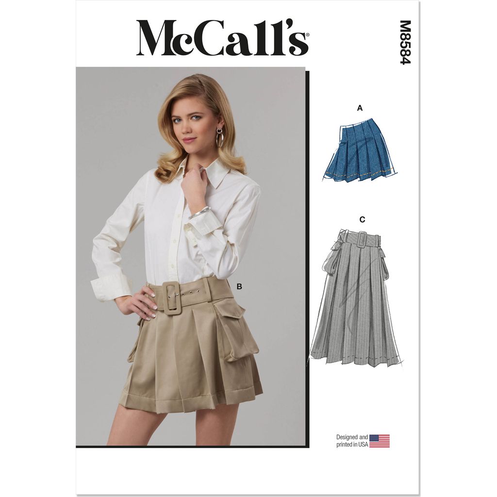 McCall's Pattern M8584 Misses Skirt in two lengths and Belt 8584 Image 1 From Patternsandplains.com