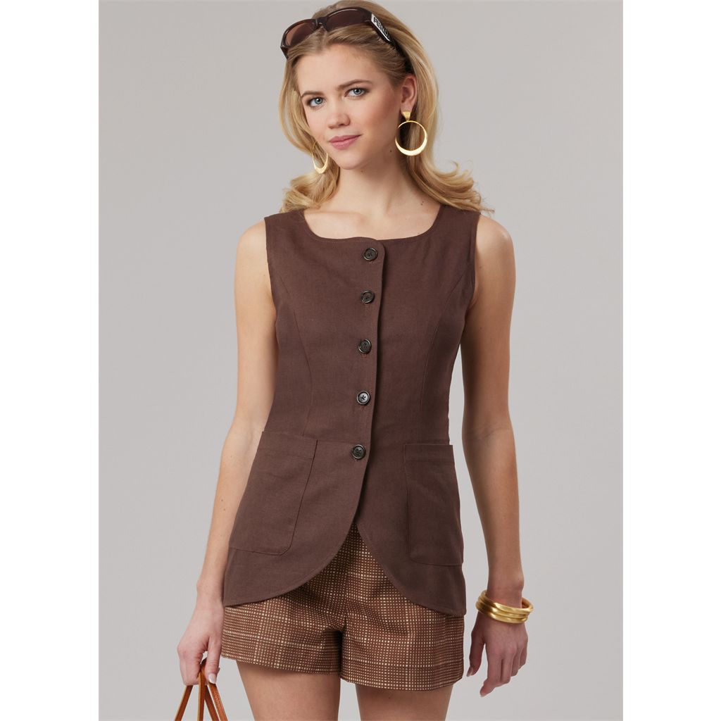 McCall's Pattern M8585 Misses and Womens Top Shorts and Skirt with Petite Lines 8585 Image 2 From Patternsandplains.com