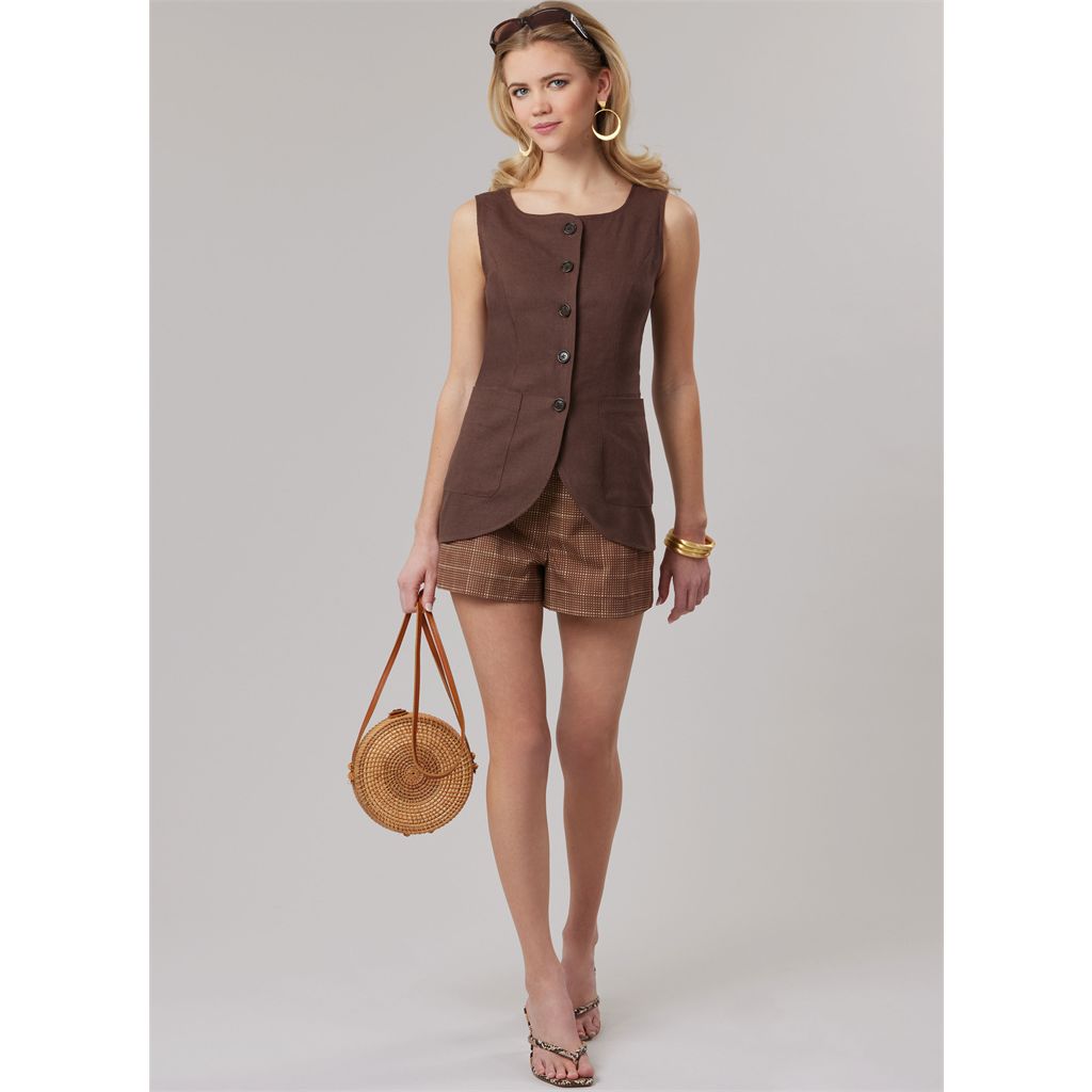 McCall's Pattern M8585 Misses and Womens Top Shorts and Skirt with Petite Lines 8585 Image 4 From Patternsandplains.com