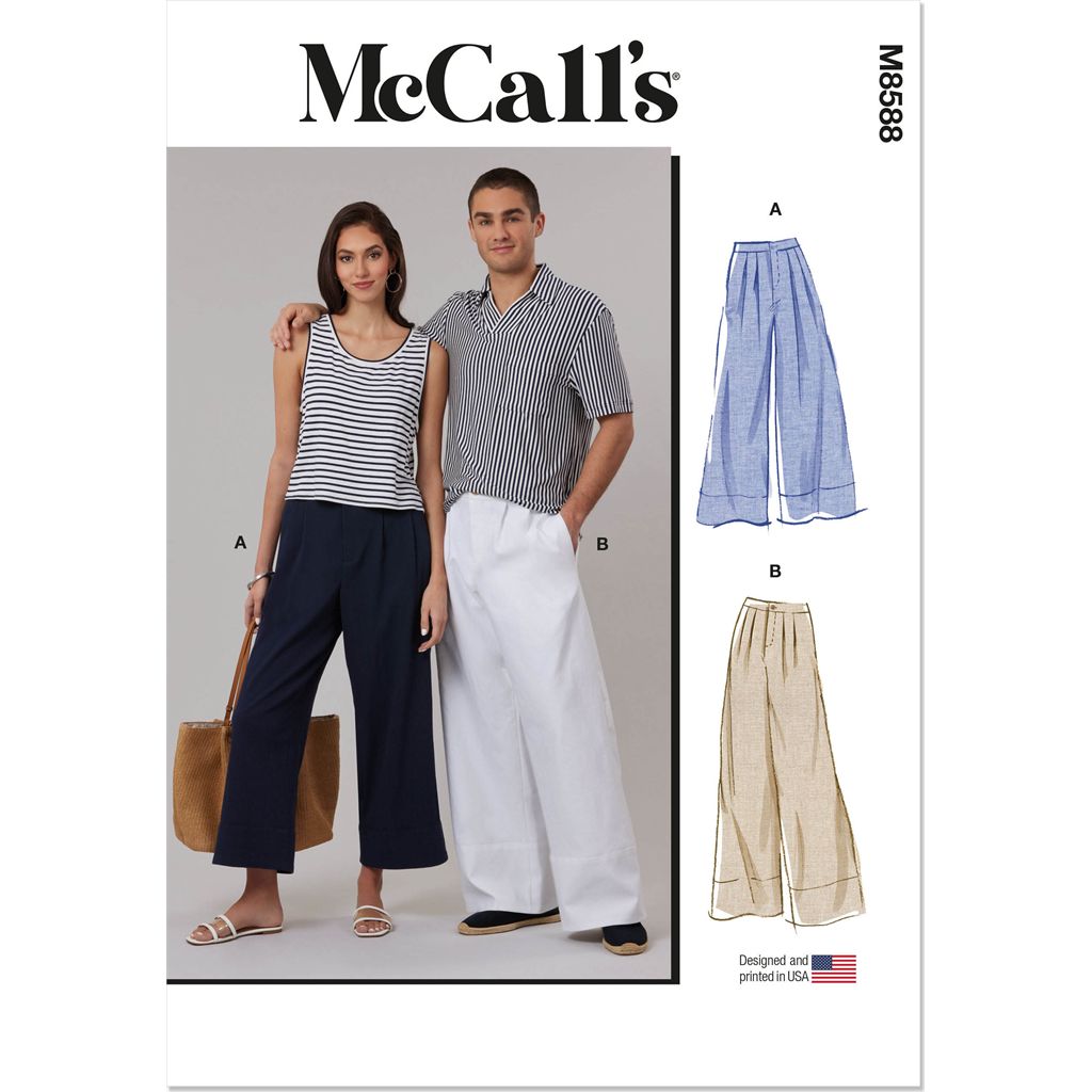McCall's Pattern M8588 Unisex Pants in Two Lengths 8588 Image 1 From Patternsandplains.com