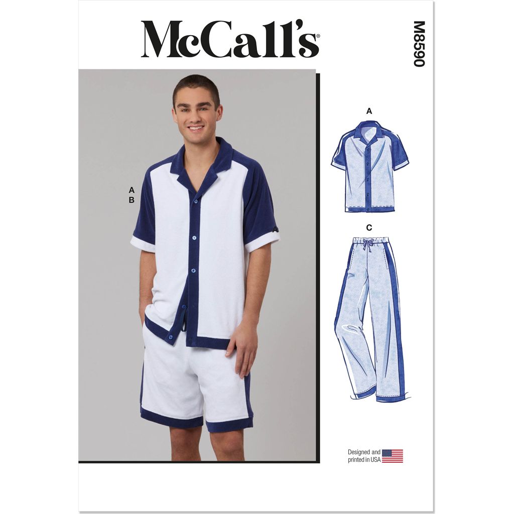 McCall's Pattern M8590 Mens Top Shorts and Pants 8590 Image 1 From Patternsandplains.com