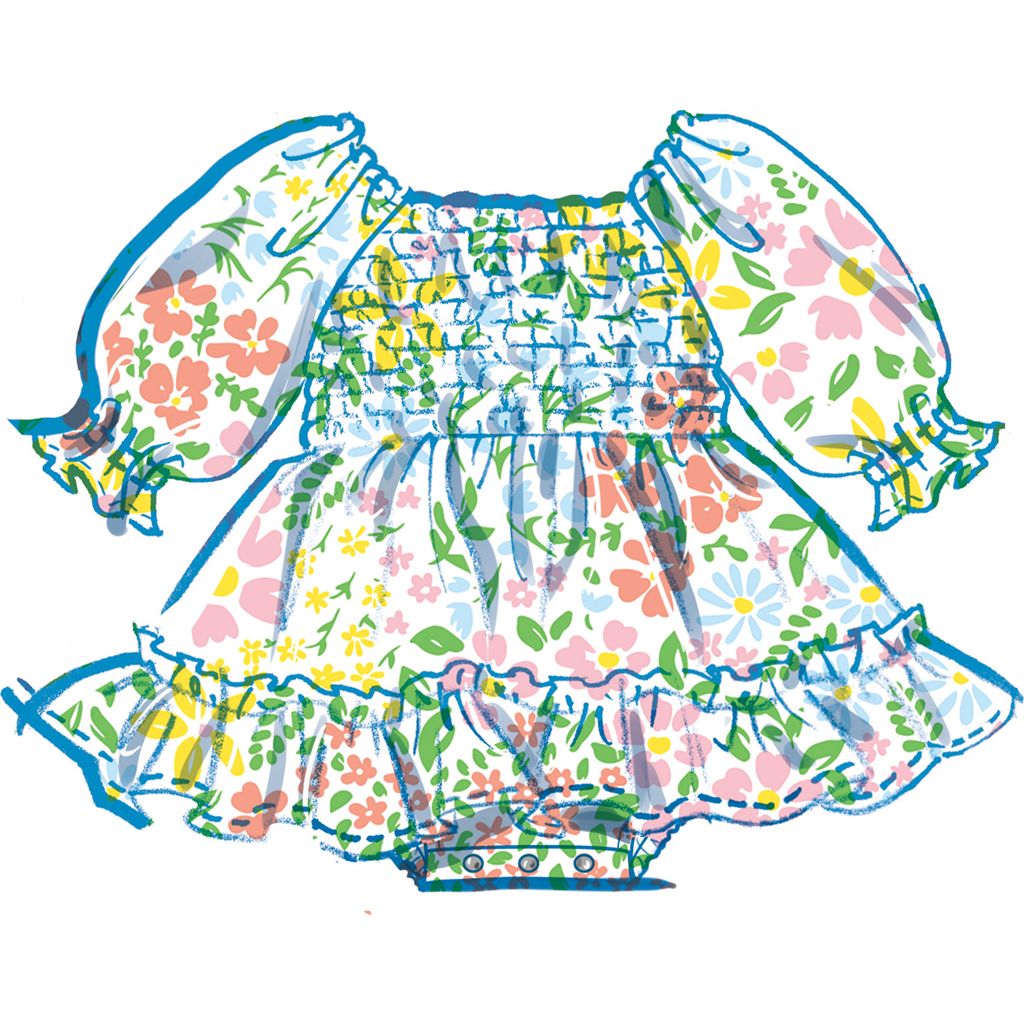 McCall's Pattern M8591 Babies Romper Dresses and Headband 8591 Image 4 From Patternsandplains.com