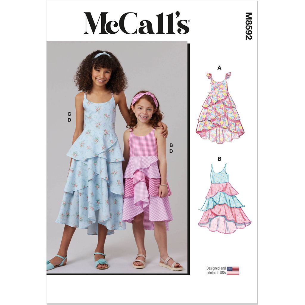 McCall's Pattern M8592 Childrens and Girls Dresses and Headband 8592 Image 1 From Patternsandplains.com