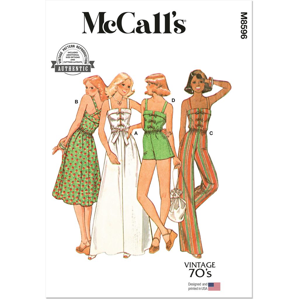 McCall's Pattern M8596 Misses Dresses or Jumper and Jumpsuit 8596 Image 1 From Patternsandplains.com