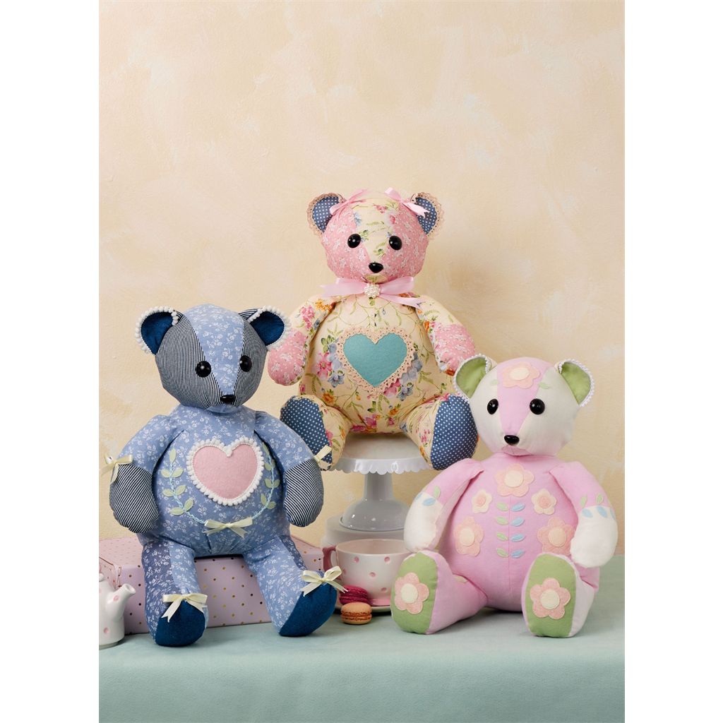 McCall's Pattern M8599 Patchwork Plush Bears 8599 Image 2 From Patternsandplains.com