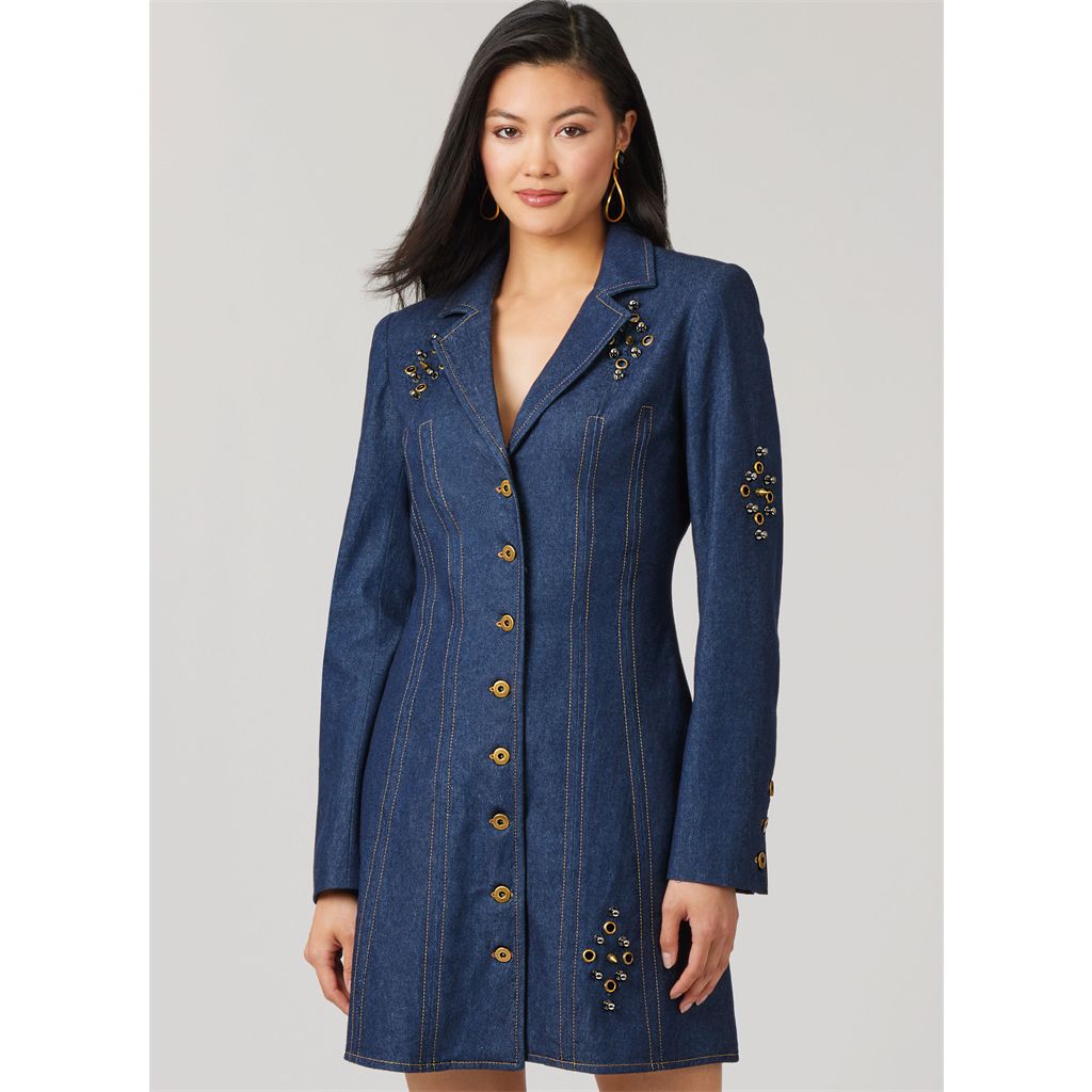 McCall's Pattern M8601 Misses Fitted Button Front Mini Dress 8601 Image 2 From Patternsandplains.com