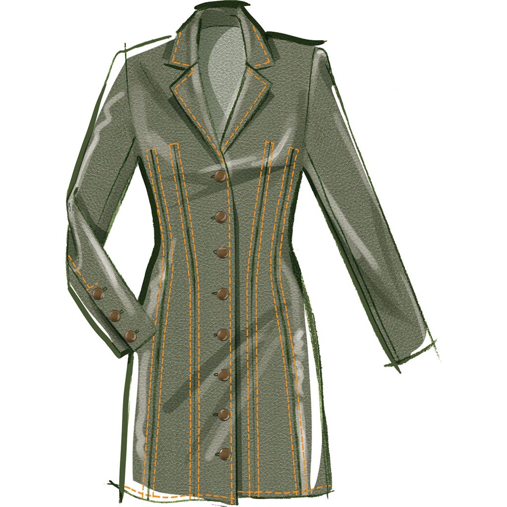 McCall's Pattern M8601 Misses Fitted Button Front Mini Dress 8601 Image 4 From Patternsandplains.com