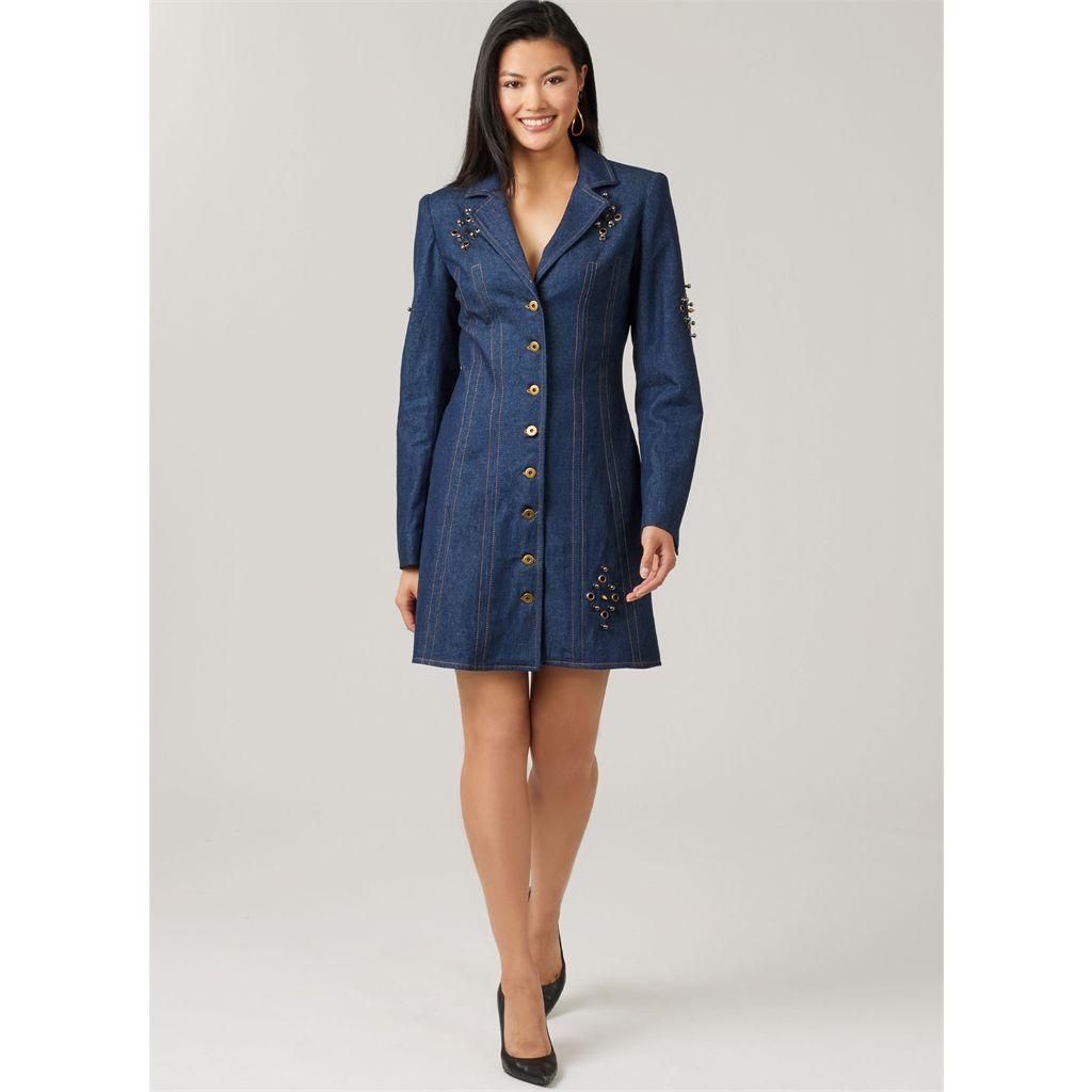 McCall's Pattern M8601 Misses Fitted Button Front Mini Dress 8601 Image 5 From Patternsandplains.com