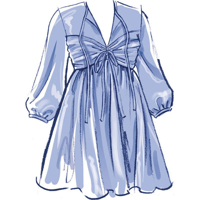 McCall's Pattern M8602 Misses Babydoll Dress with Sleeve Variations 8602 Image 3 From Patternsandplains.com