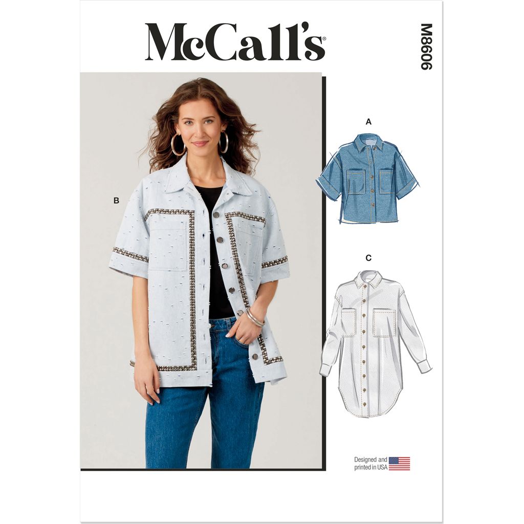 McCall's Pattern M8606 Misses Shirt with Sleeve and Hemline Variations 8606 Image 1 From Patternsandplains.com