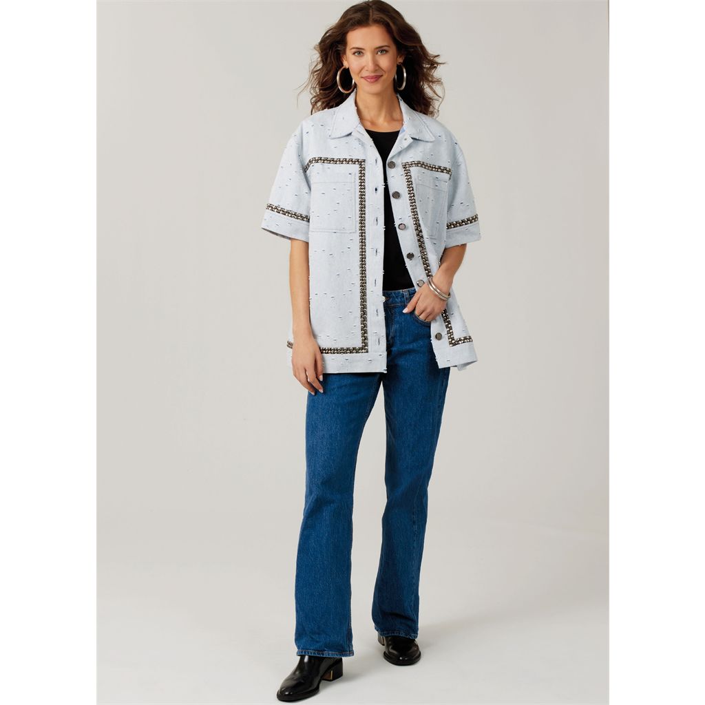 McCall's Pattern M8606 Misses Shirt with Sleeve and Hemline Variations 8606 Image 5 From Patternsandplains.com