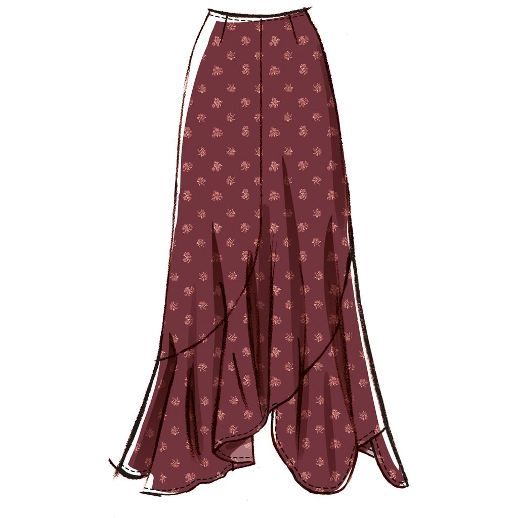 McCall's Pattern M8608 Misses Asymmetric Skirt 8608 Image 4 From Patternsandplains.com