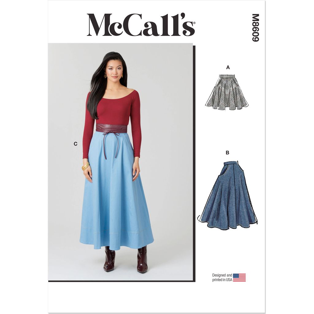 McCall's Pattern M8609 Misses Skirt in Three Lengths 8609 Image 1 From Patternsandplains.com