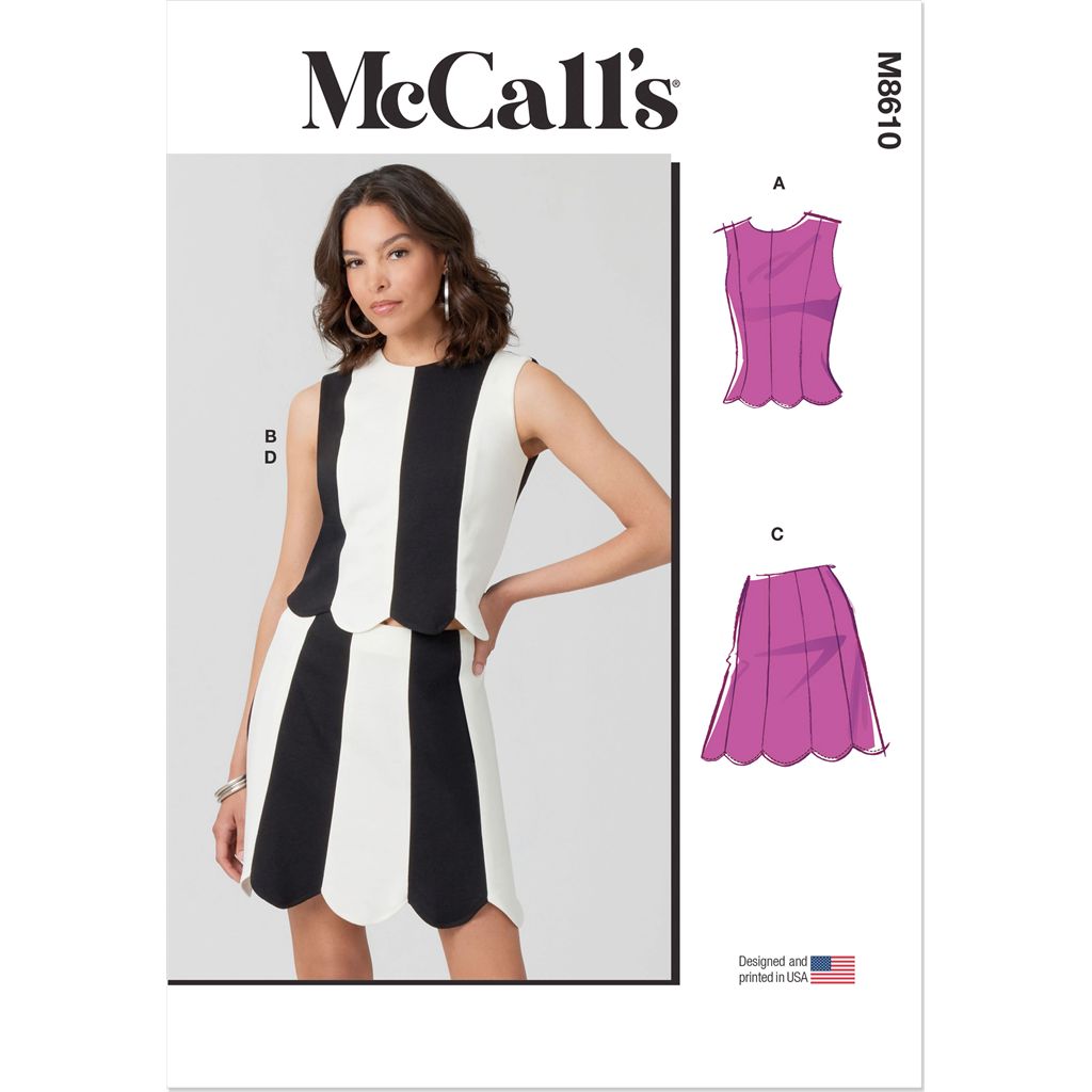 McCall's Pattern M8610 Misses Fitted Knit Top and Skirt 8610 Image 1 From Patternsandplains.com