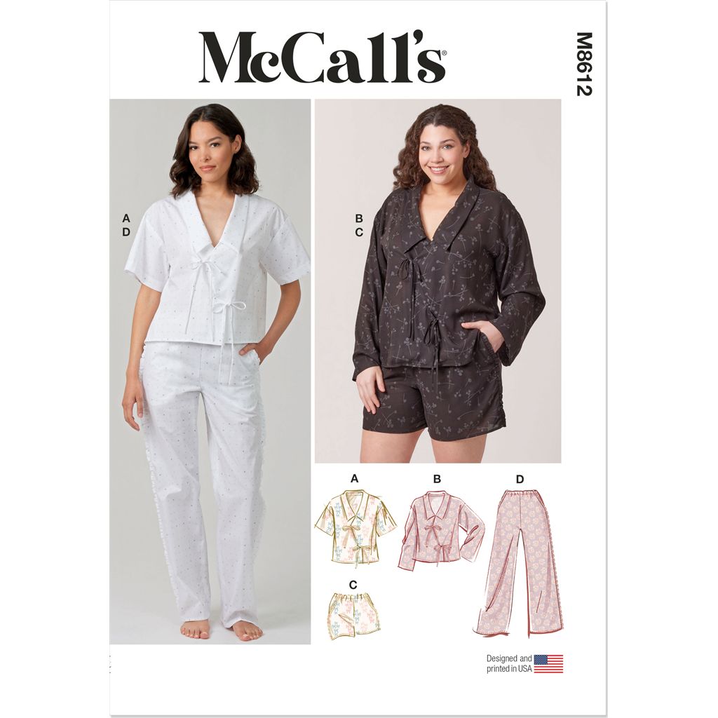 McCall's Pattern M8612 Misses and Womens Pyjamas 8612 Image 1 From Patternsandplains.com