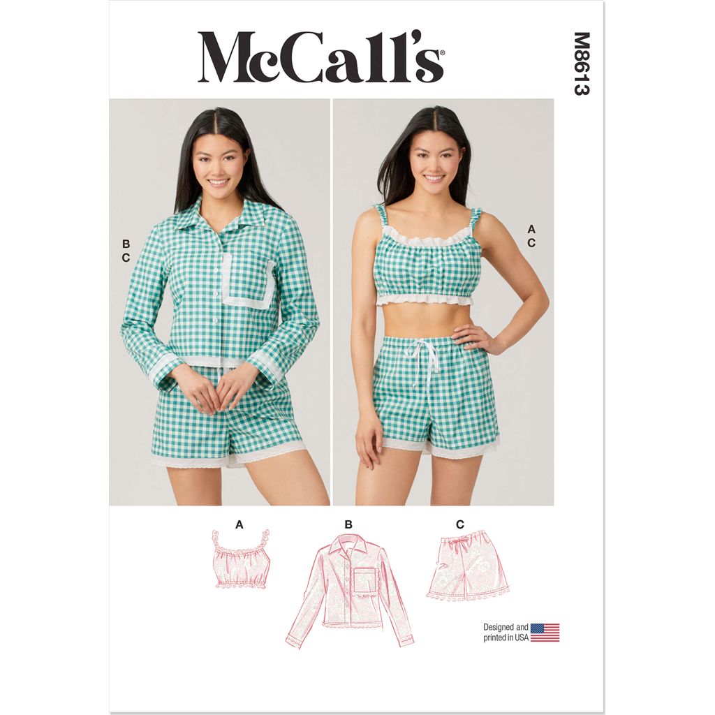 McCall's Pattern M8613 Misses Bralette Shirt and Shorts 8613 Image 1 From Patternsandplains.com