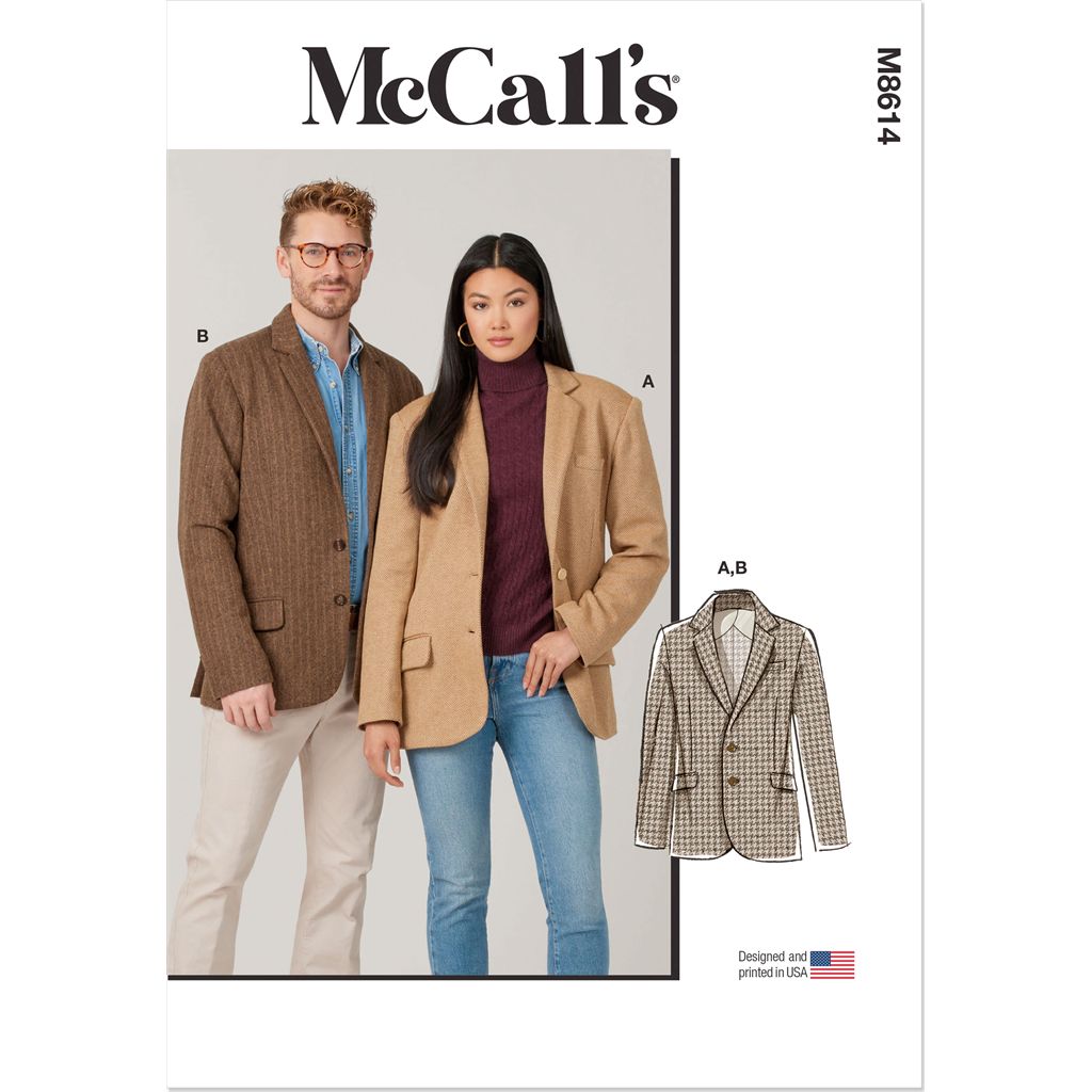 McCall's Pattern M8614 Unisex Blazer 8614 Image 1 From Patternsandplains.com
