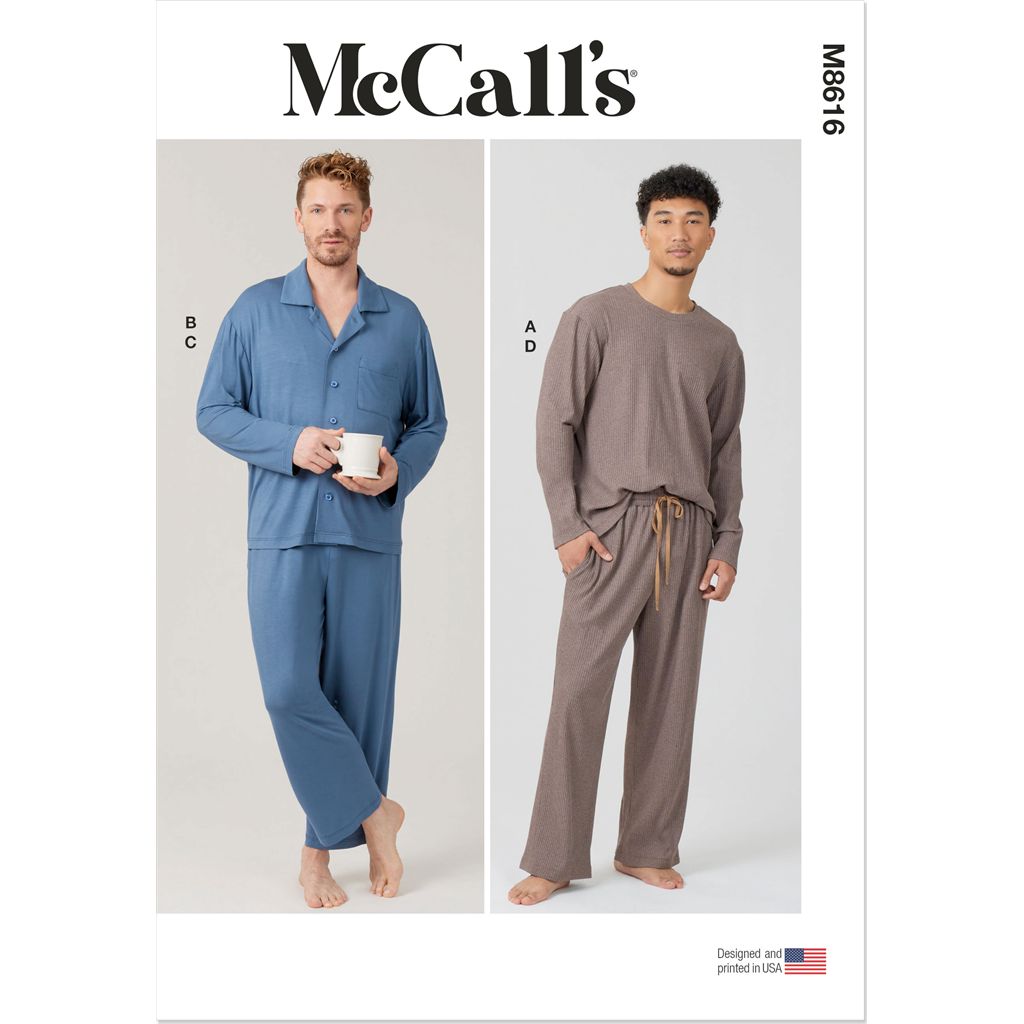 McCall's Pattern M8616 Mens Knit Pajamas 8616 Image 1 From Patternsandplains.com